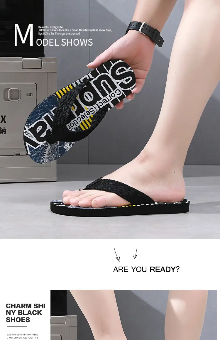 Flip flops men's summer Korean style men's beach slippers sandals Flip-Flops flip-flops same style Internet celebrity slippers fashion — feature 10