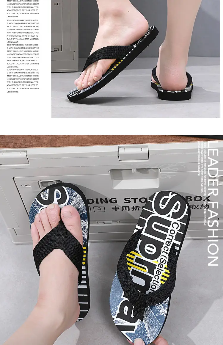 Flip flops men's summer Korean style men's beach slippers sandals Flip-Flops flip-flops same style Internet celebrity slippers fashion — feature 11