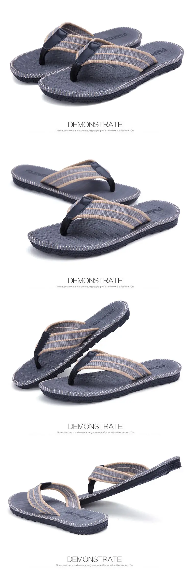 Flip flops men's summer Korean style men's beach slippers sandals Flip-Flops flip-flops same style Internet celebrity slippers fashion — feature 5