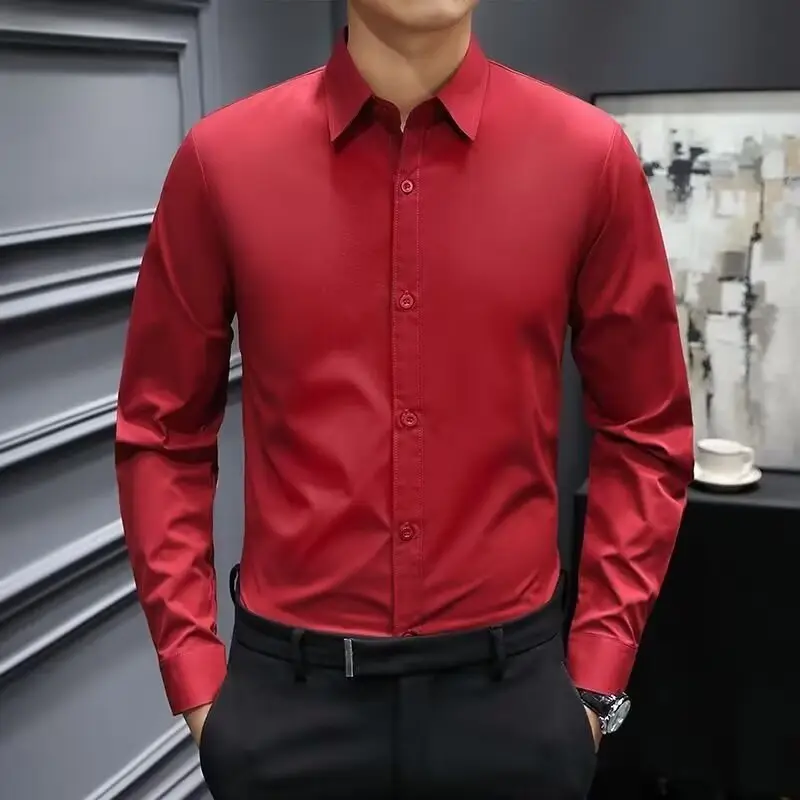 Men's White Slim Fit Business Formal Shirt - Image 9