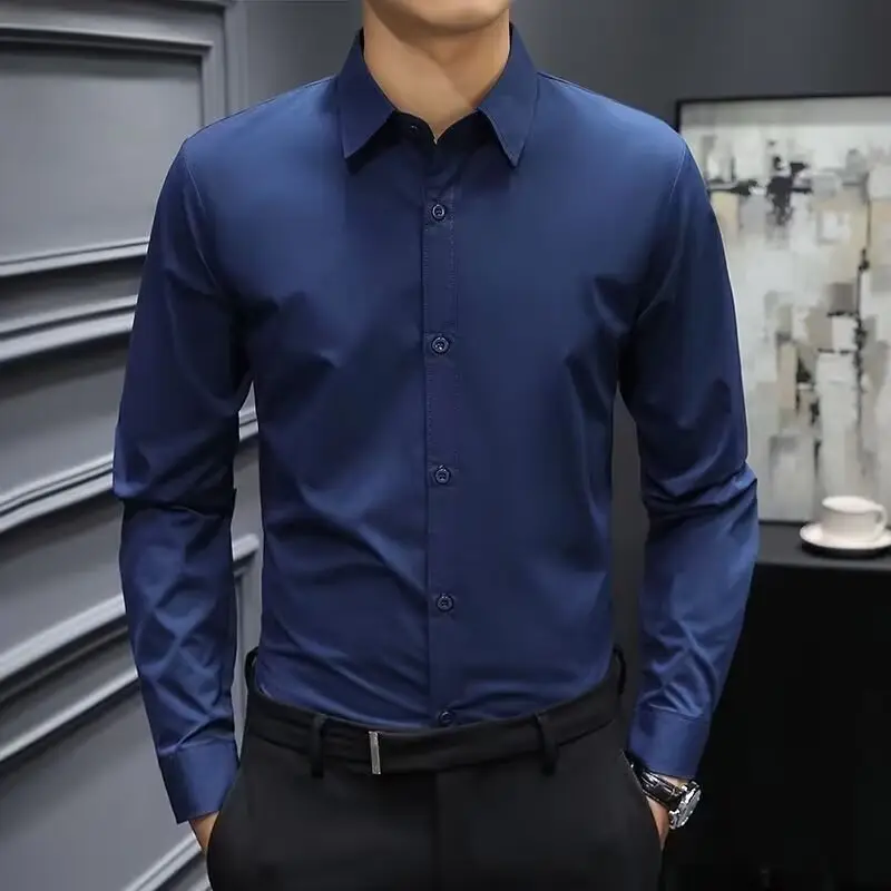 Men's White Slim Fit Business Formal Shirt - Image 10