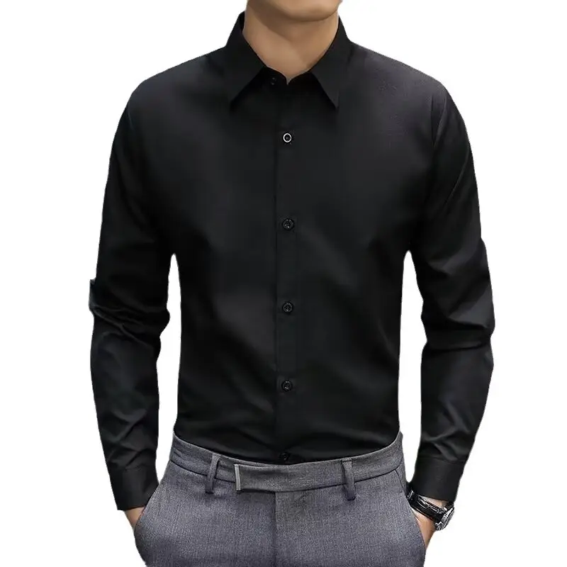 Men's White Slim Fit Business Formal Shirt - Image 12