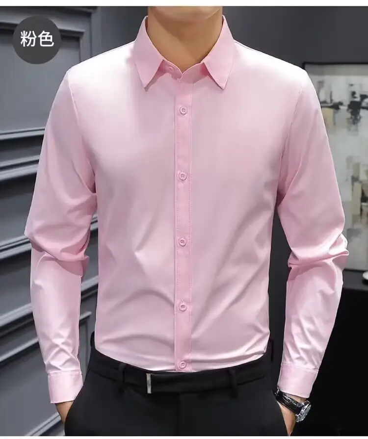 Men's White Slim Fit Business Formal Shirt — feature 13