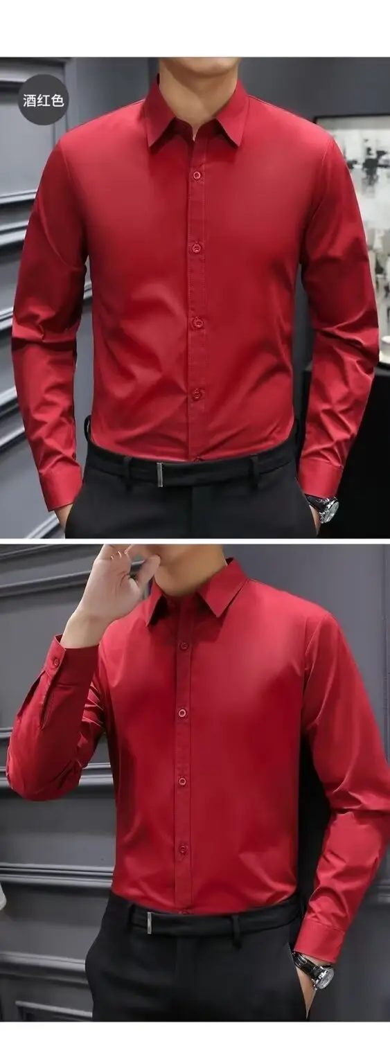 Men's White Slim Fit Business Formal Shirt — feature 15