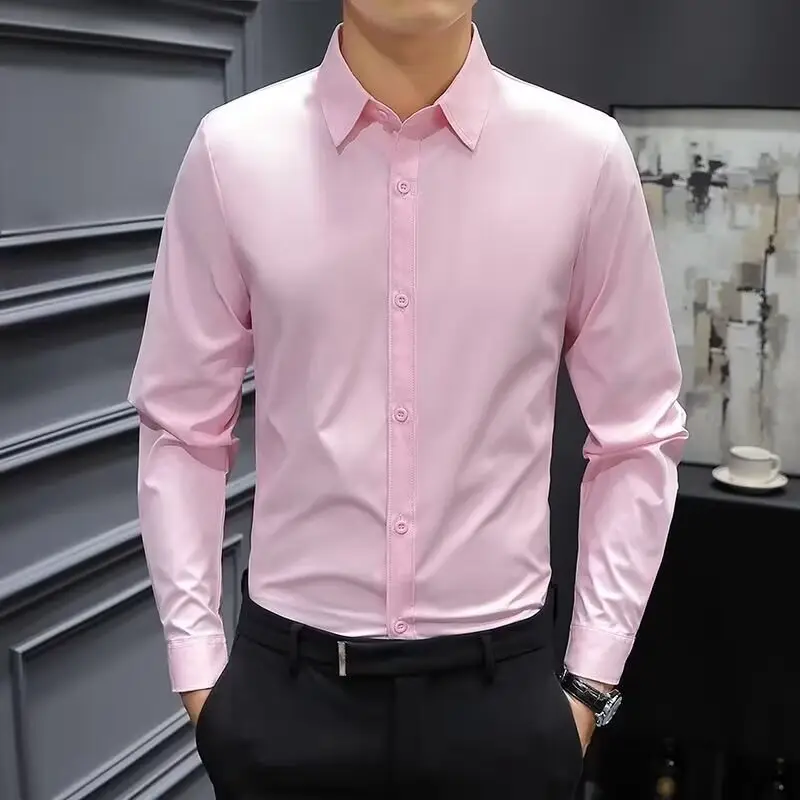 Men's White Slim Fit Business Formal Shirt - Image 4