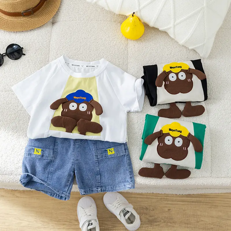 2024 Boys Cotton T-Shirt Suit Korean Cartoon Shorts — feature 4