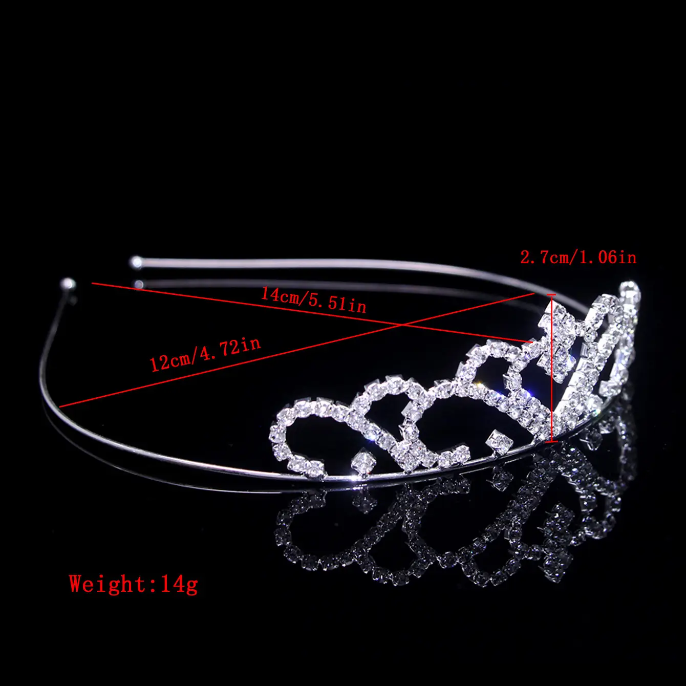 Cross-Border Bridal Hair Hoop Set with Rhinestones — feature 39