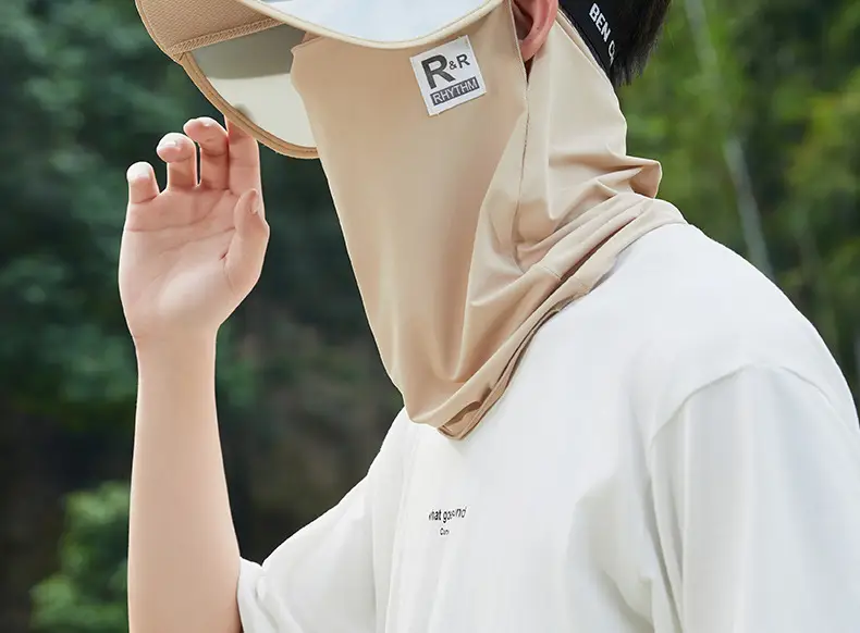 Men's Black UV Protection Face Mask with Wide Brim — feature 19
