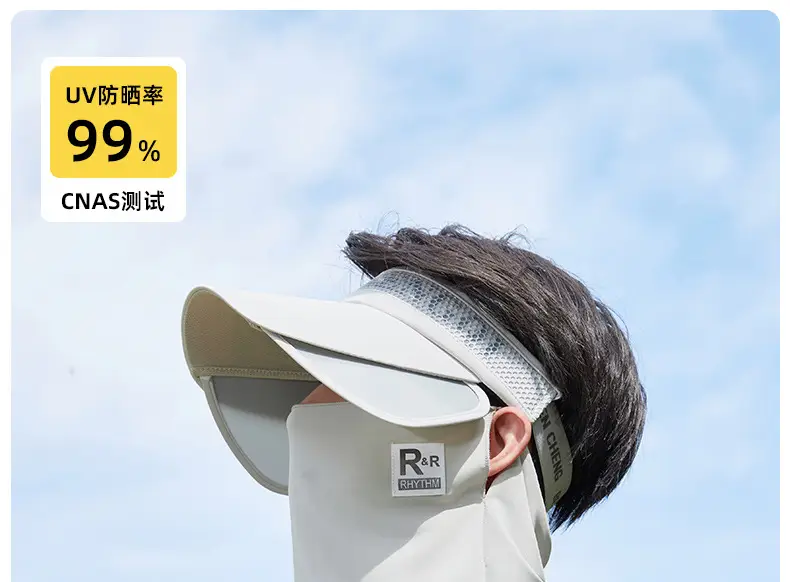 Men's Black UV Protection Face Mask with Wide Brim — feature 2