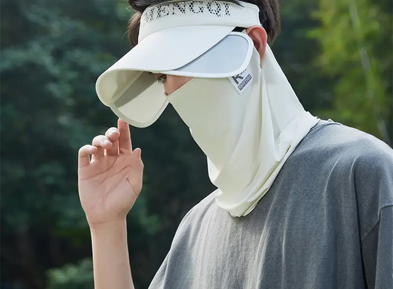Men's Black UV Protection Face Mask with Wide Brim — feature 23