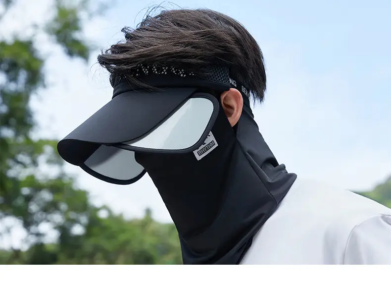 Men's Black UV Protection Face Mask with Wide Brim — feature 28