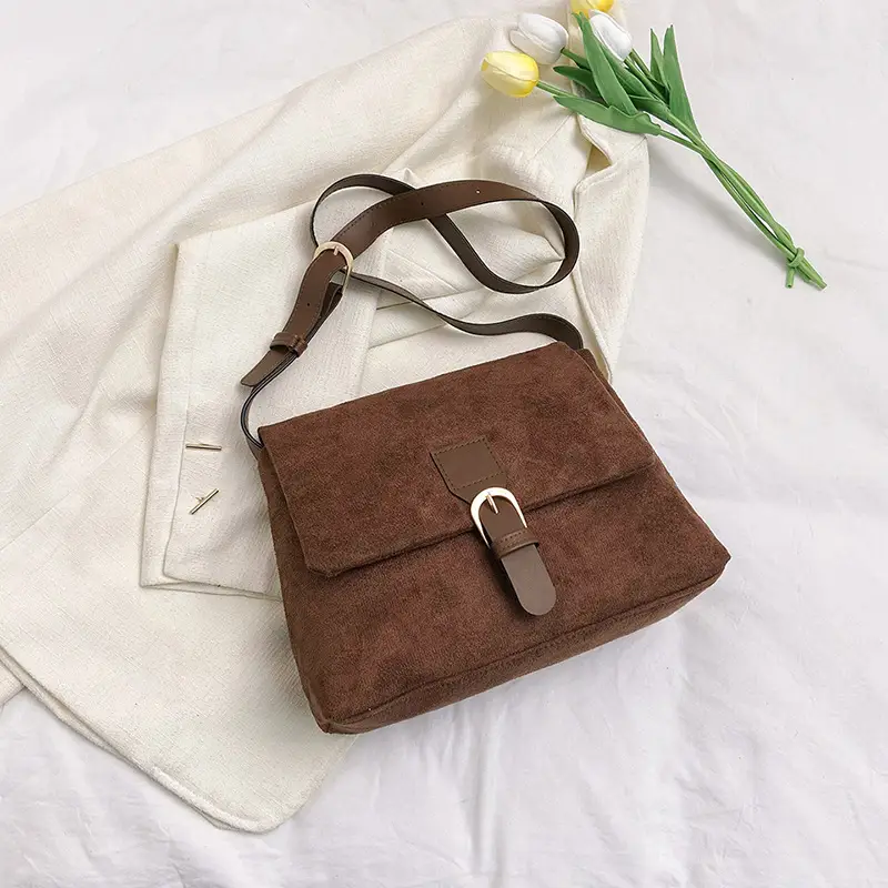 Black Retro Frosted Shoulder Messenger Bag for Women - Image 2