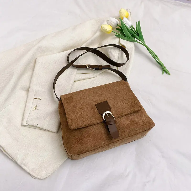 Black Retro Frosted Shoulder Messenger Bag for Women - Image 3