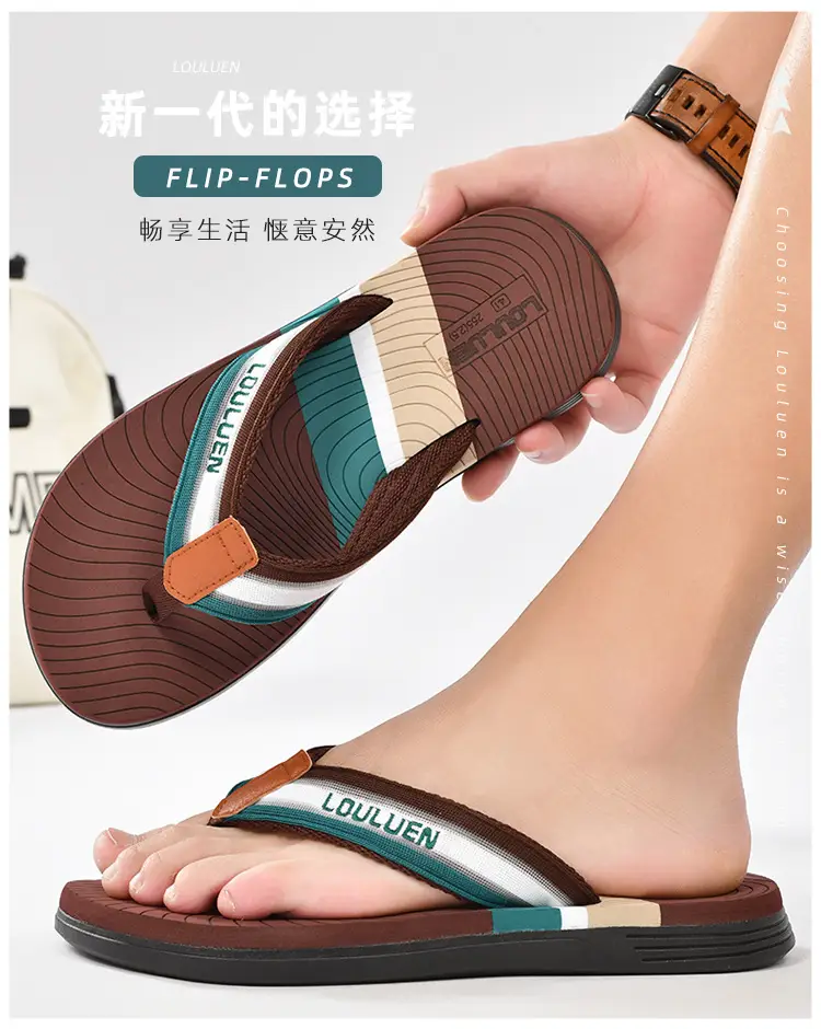Cross-border flip-flops men's beach slippers men's summer non-slip outer wear flip-flop in stock wholesale Flip-flops — feature 1
