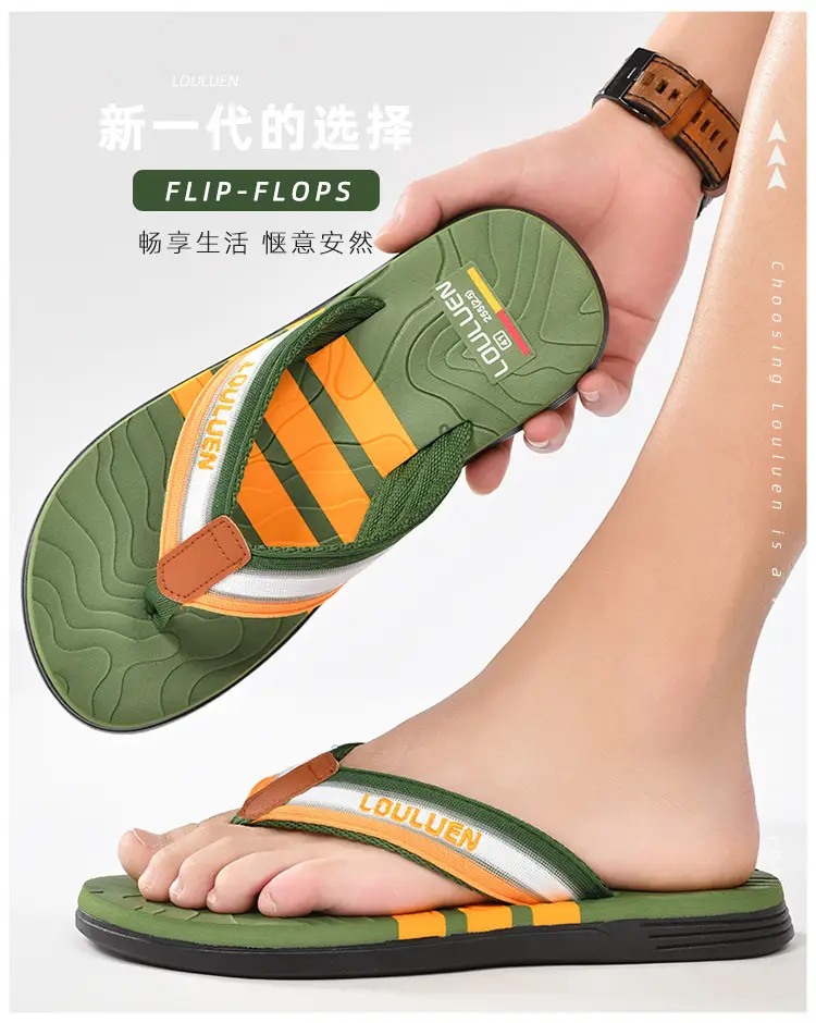 Cross-border flip-flops men's beach slippers men's summer non-slip outer wear flip-flop in stock wholesale Flip-flops — feature 24
