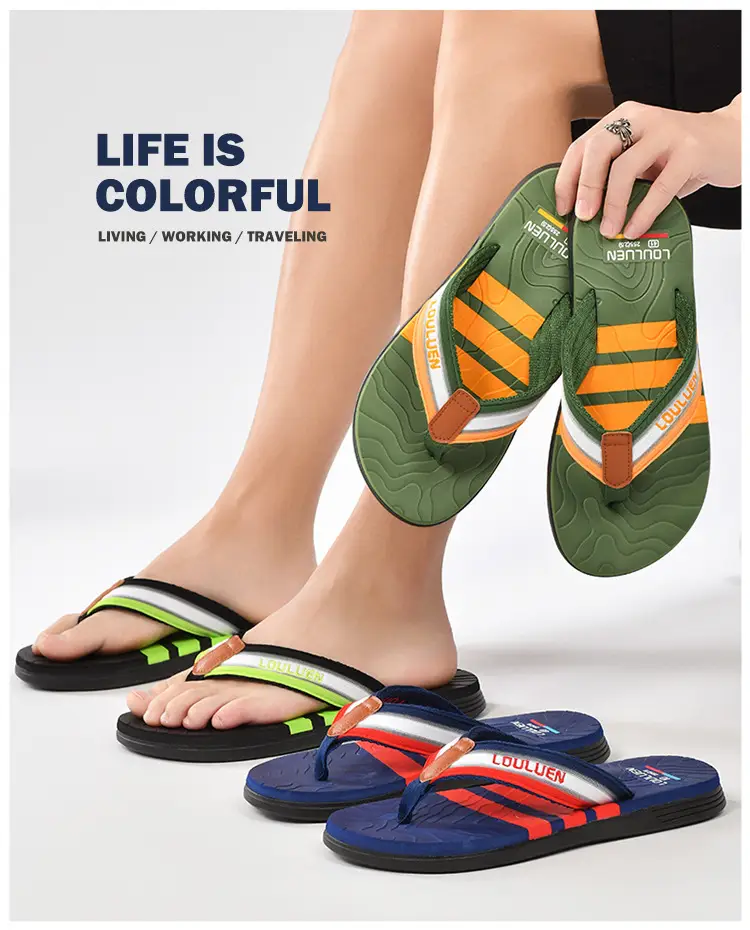 Cross-border flip-flops men's beach slippers men's summer non-slip outer wear flip-flop in stock wholesale Flip-flops — feature 26