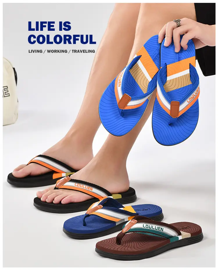 Cross-border flip-flops men's beach slippers men's summer non-slip outer wear flip-flop in stock wholesale Flip-flops — feature 3