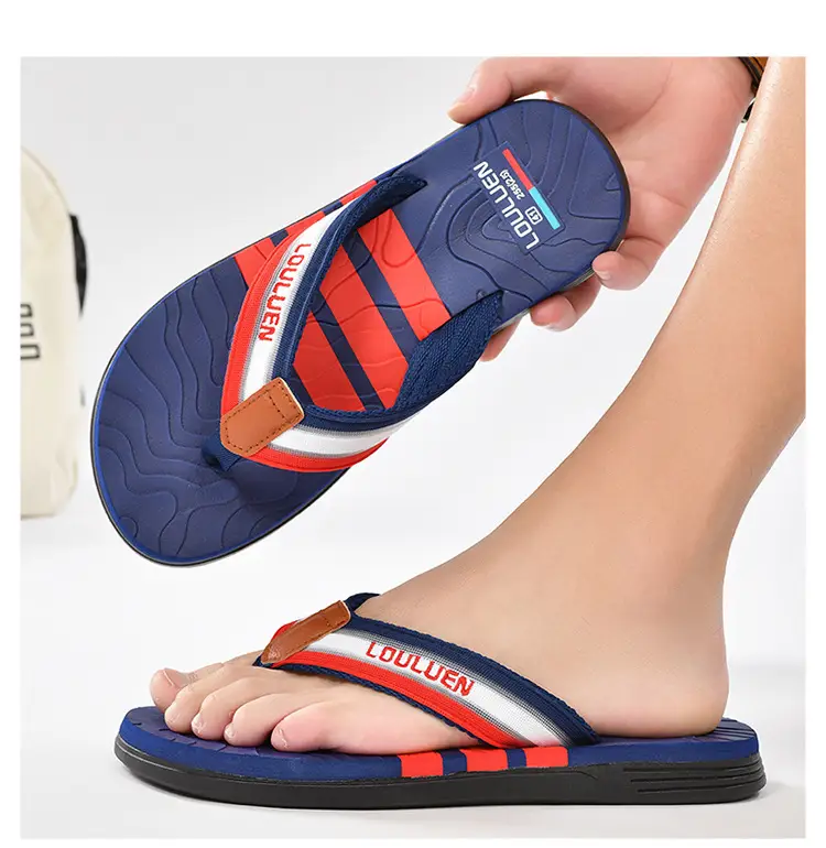 Cross-border flip-flops men's beach slippers men's summer non-slip outer wear flip-flop in stock wholesale Flip-flops — feature 39