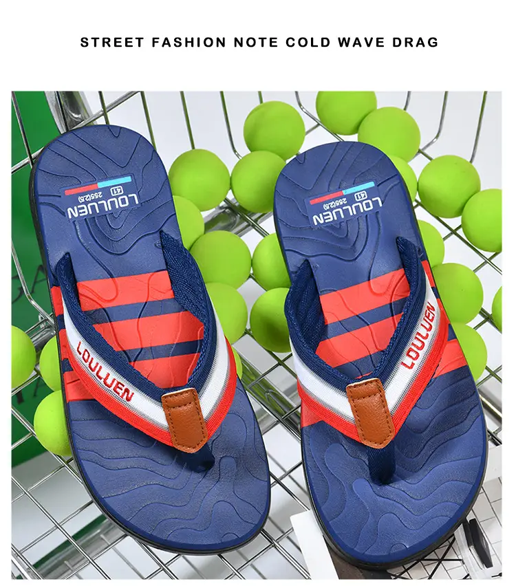 Cross-border flip-flops men's beach slippers men's summer non-slip outer wear flip-flop in stock wholesale Flip-flops — feature 40