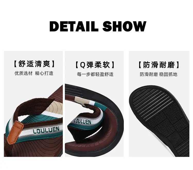 Cross-border flip-flops men's beach slippers men's summer non-slip outer wear flip-flop in stock wholesale Flip-flops — feature 7