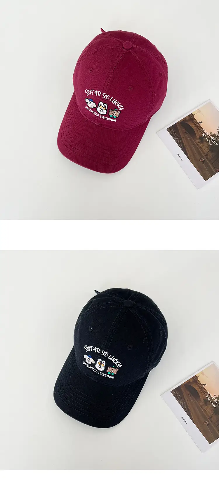Cute Small Animal Embroidered Baseball Cap Women Pink — feature 5