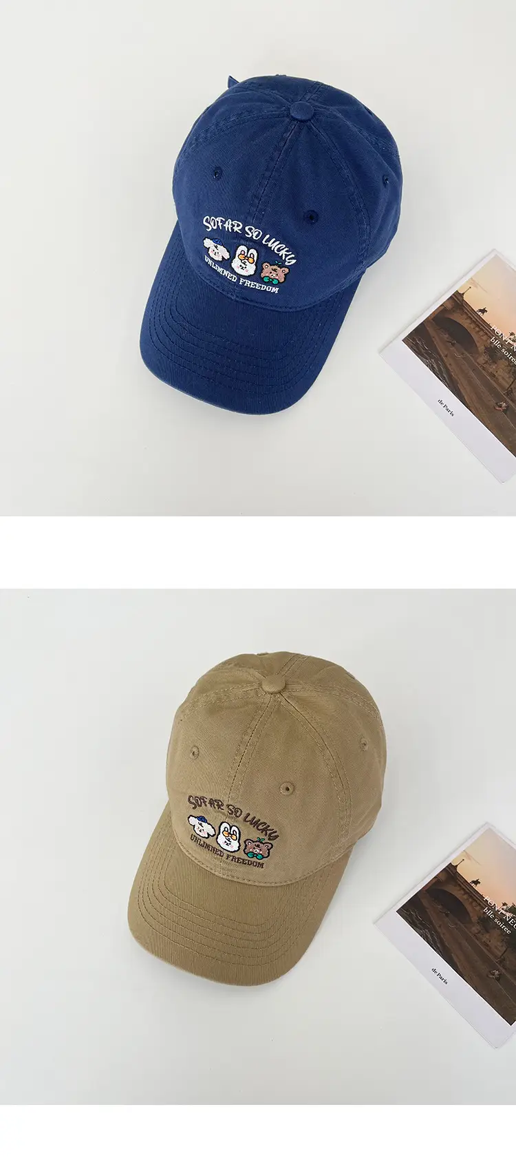 Cute Small Animal Embroidered Baseball Cap Women Pink — feature 6