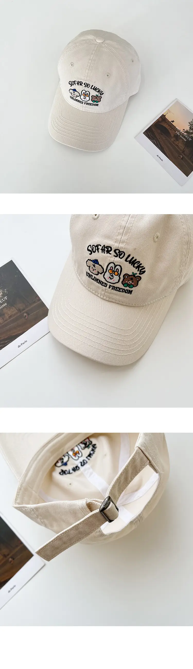 Cute Small Animal Embroidered Baseball Cap Women Pink — feature 7