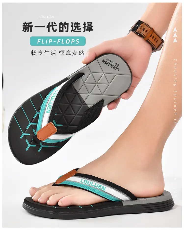 Cross-border flip-flops men's beach slippers men's summer non-slip outer wear flip-flop in stock wholesale Flip-flops — feature 1