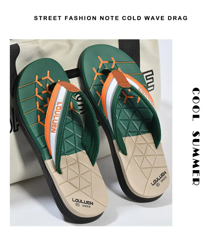Cross-border flip-flops men's beach slippers men's summer non-slip outer wear flip-flop in stock wholesale Flip-flops — feature 15