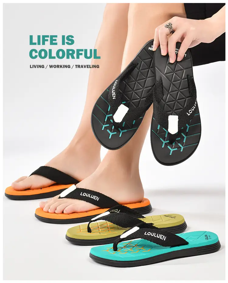 Cross-border flip-flops men's beach slippers men's summer non-slip outer wear flip-flop in stock wholesale Flip-flops — feature 25