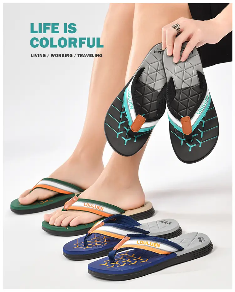 Cross-border flip-flops men's beach slippers men's summer non-slip outer wear flip-flop in stock wholesale Flip-flops — feature 3