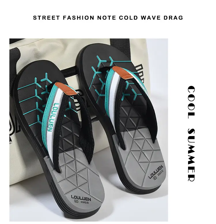 Cross-border flip-flops men's beach slippers men's summer non-slip outer wear flip-flop in stock wholesale Flip-flops — feature 9