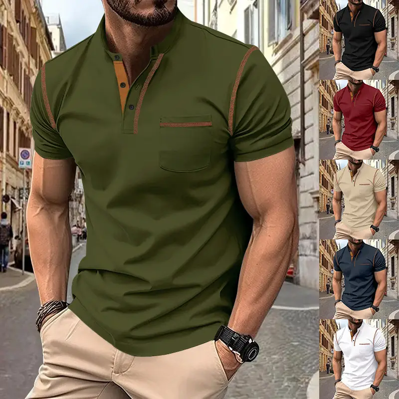 Men's Maroon Short Sleeve T-Shirt Amazon Color — feature 39