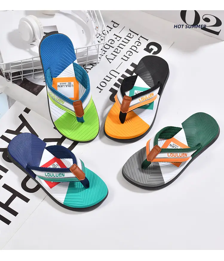 Cross-border flip-flops men's beach slippers men's summer non-slip outer wear flip-flop in stock wholesale Flip-flops — feature 25