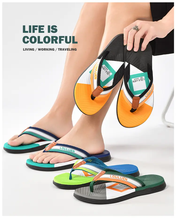 Cross-border flip-flops men's beach slippers men's summer non-slip outer wear flip-flop in stock wholesale Flip-flops — feature 26