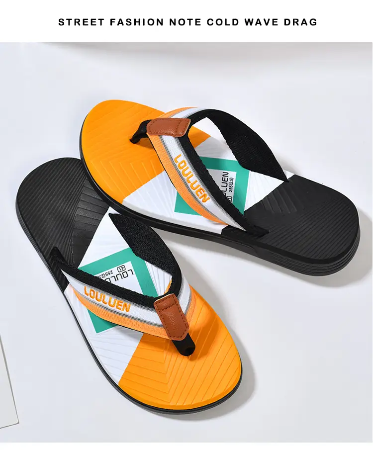 Cross-border flip-flops men's beach slippers men's summer non-slip outer wear flip-flop in stock wholesale Flip-flops — feature 27