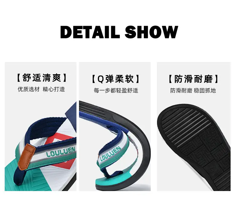 Cross-border flip-flops men's beach slippers men's summer non-slip outer wear flip-flop in stock wholesale Flip-flops — feature 30