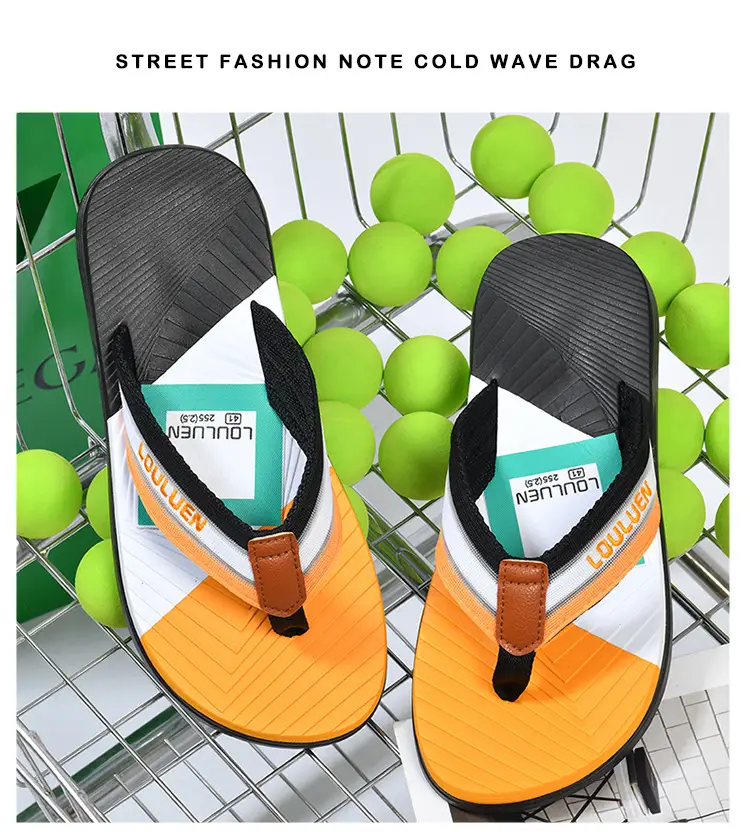 Cross-border flip-flops men's beach slippers men's summer non-slip outer wear flip-flop in stock wholesale Flip-flops — feature 34