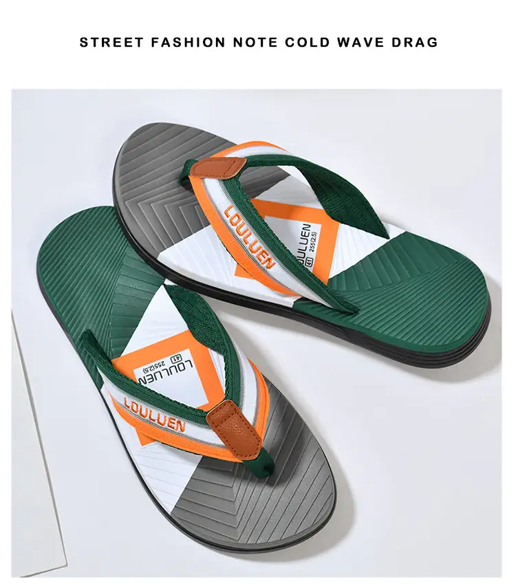 Cross-border flip-flops men's beach slippers men's summer non-slip outer wear flip-flop in stock wholesale Flip-flops — feature 37