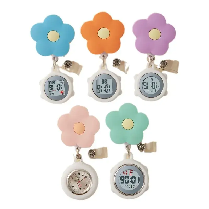 Cute Cloud Design Digital Temperature Nurse Watch - Image 198