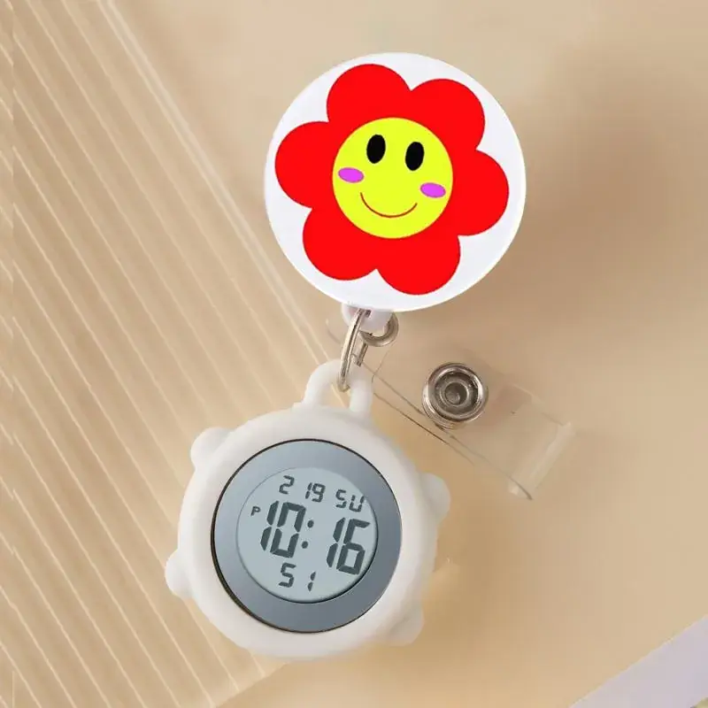 Cute Cloud Design Digital Temperature Nurse Watch - Image 98