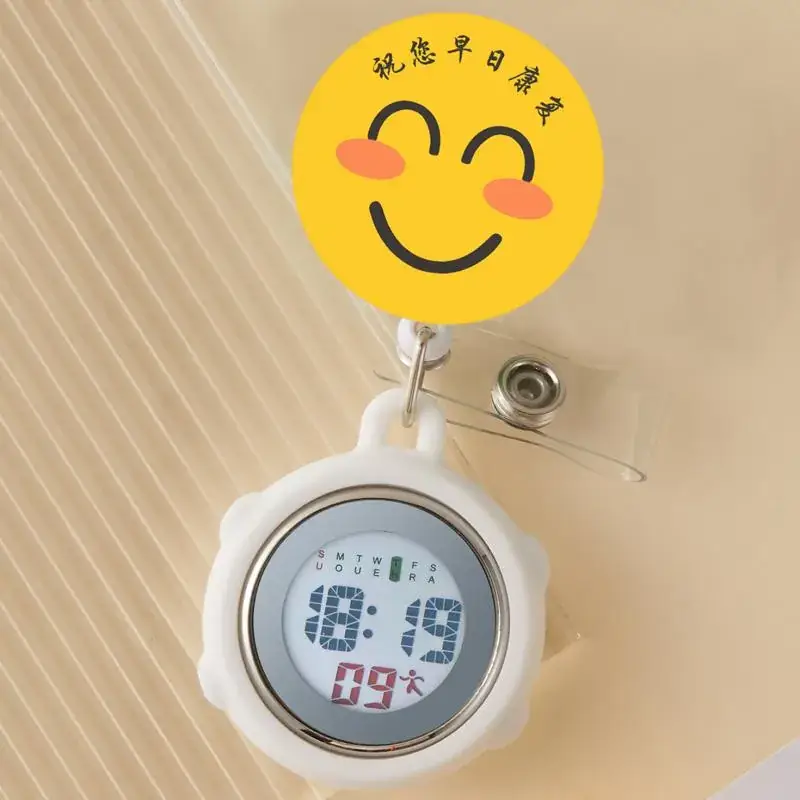 Cute Cloud Design Digital Temperature Nurse Watch - Image 99