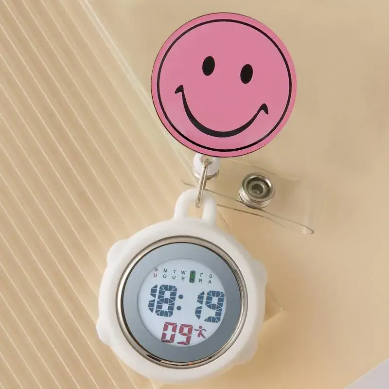 Cute Cloud Design Digital Temperature Nurse Watch - Image 100