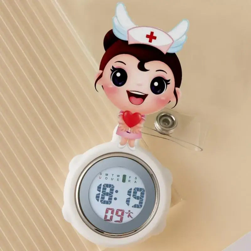 Cute Cloud Design Digital Temperature Nurse Watch - Image 101