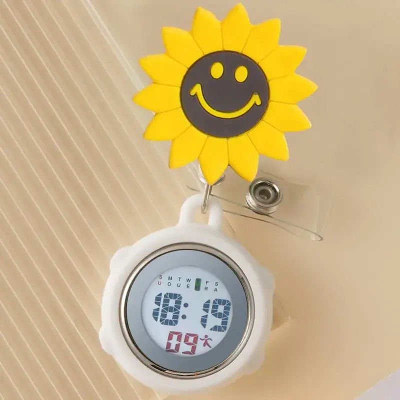 Cute Cloud Design Digital Temperature Nurse Watch - Image 102