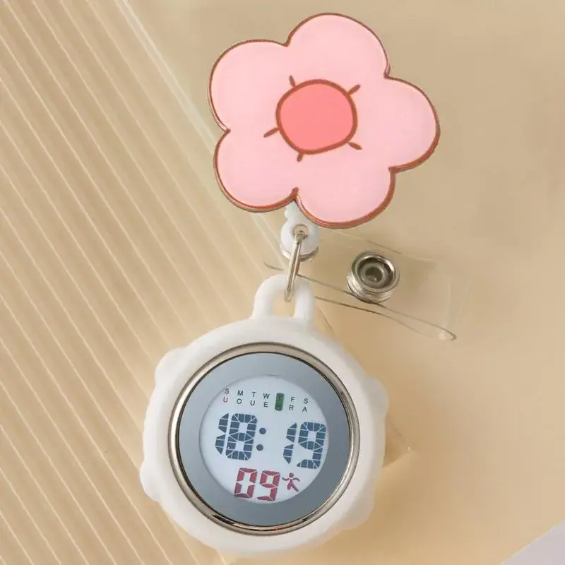 Cute Cloud Design Digital Temperature Nurse Watch - Image 104