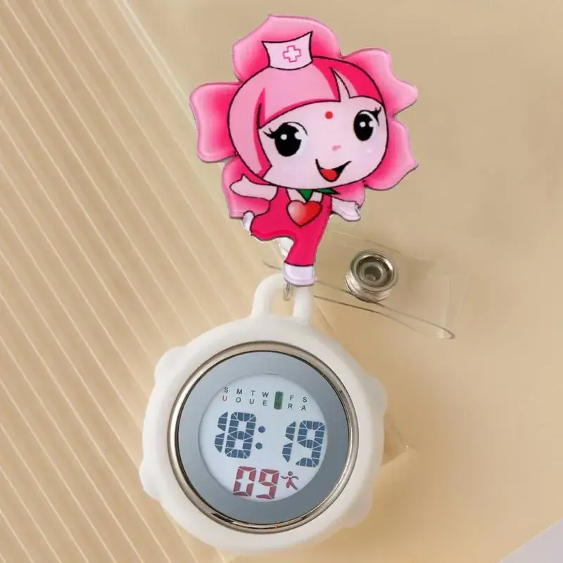 Cute Cloud Design Digital Temperature Nurse Watch - Image 106