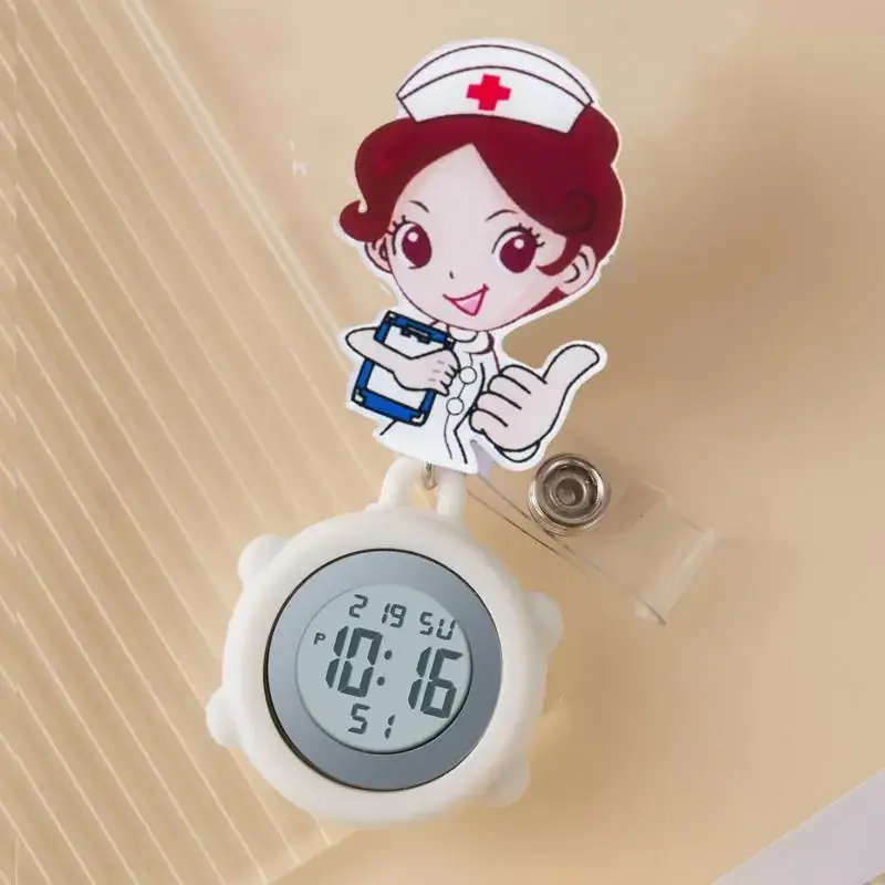 Cute Cloud Design Digital Temperature Nurse Watch - Image 114