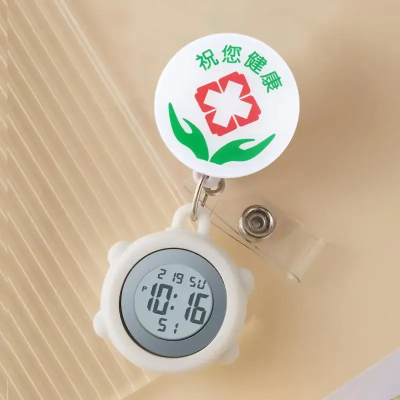 Cute Cloud Design Digital Temperature Nurse Watch - Image 115