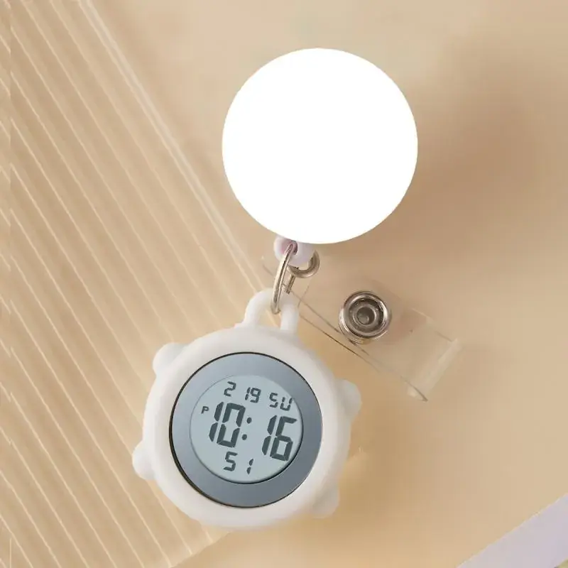 Cute Cloud Design Digital Temperature Nurse Watch - Image 116